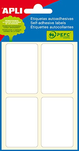 APLI 6 planches d'étiquettes autocollantes blanches 34 x 53... - Fournitures Bureau en promo à 3.35€