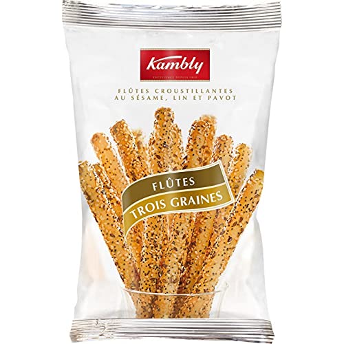 KAMBLY Flûtes Trois Graines Snack 125 g - Épicerie Amazon France à 3.08€