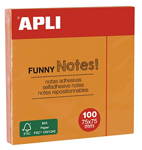 Apli 11900 - Notes adhésives "Funny" - 75x75mm - Bloc de... en promo à 3,23€ (-54%) sur Amazon FR