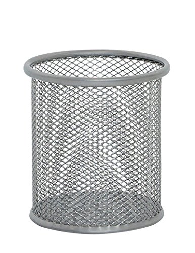 Q-Connect Mesh Pen Pot Silver KF00846 - Maison & Cuisine en promo à 1.14€