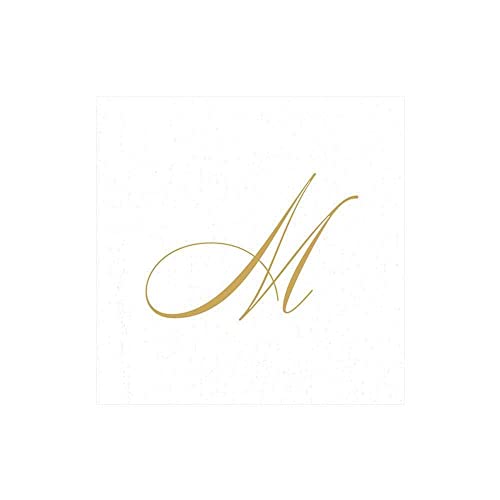 Caspari Signature Gold Initial M Paper Linen Cocktail... - Amazon Royaume-Uni à 8.89€