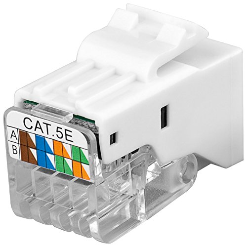 CAT 5e Keystone RJ45 Jack, UTP, 100 MHz, Blanc - 95739 - Animalerie Amazon France à 1.41€