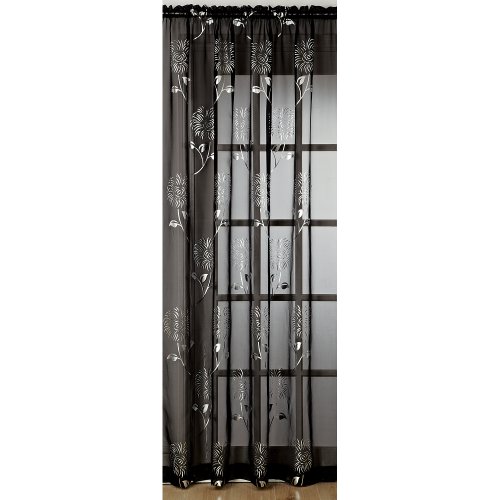 Chrissy black voile panel 58" wide x 90" drop - Maison & Cuisine Amazon Royaume-Uni à 7.92€