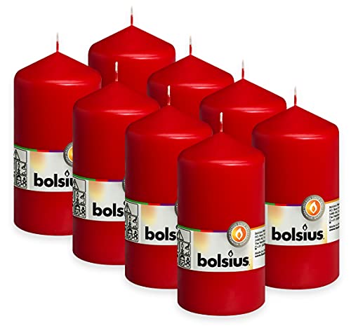 Bolsius Candele a pilastro lisce, colore rosso, set da 8... - Amazon Italie à 40.59€