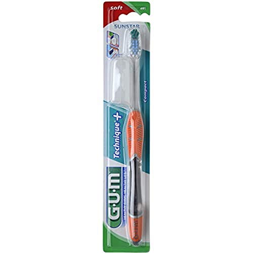Gum technique+ brosse à dents souple normale 491 jaune - Beauté & Parfums en promo à 1.88€