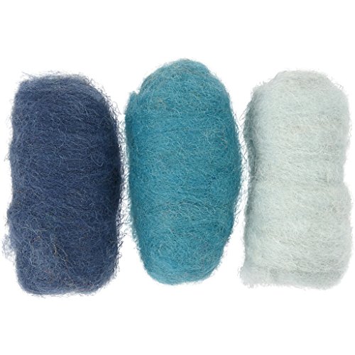 Lana cardata, 3x10 g, tonalita blu - Maison & Cuisine Amazon Italie à 10.44€
