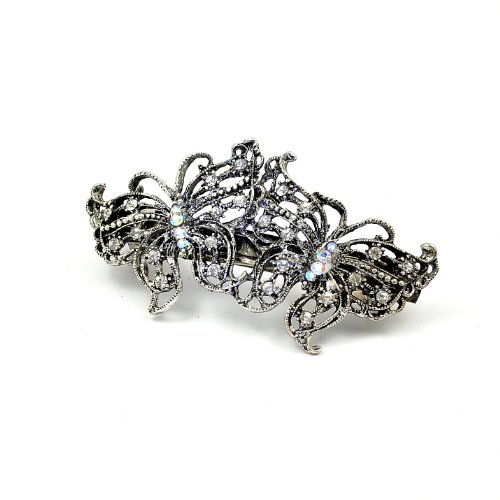 4224 9cm vintage double butterfly crystal barrette Hair... - Beauté & Parfums Amazon Allemagne à 3.29€