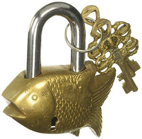 Functional Brass Padlock Antique Fish Tibet Lock repro - Bricolage & Outils Amazon Royaume-Uni à 1.00€