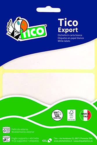 Tico Etichette adesive bianche in bustina, 28x15mm, 35... - Bon plan à 1.31€