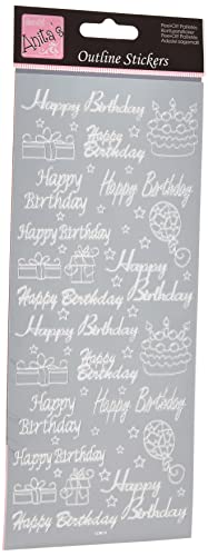 Anitas Outline Stickers, Happy Birthday Multicoloured... - Jouets & Jeux en promo à 1.50€
