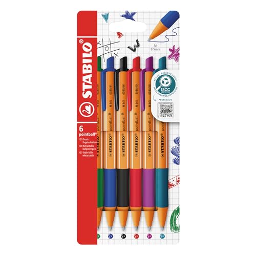 STABILO pointball - Ballpoint Pen - Pack of 6 - Red, Blue... - Sports & Fitness Amazon UK à 4.00€