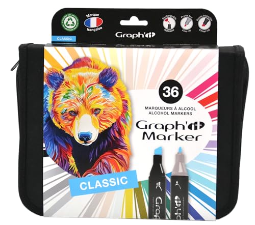 Graph 'it 36 Stück Marker, Alkohol Doppelspitze Basic Colors - Amazon Germany à 34.88€