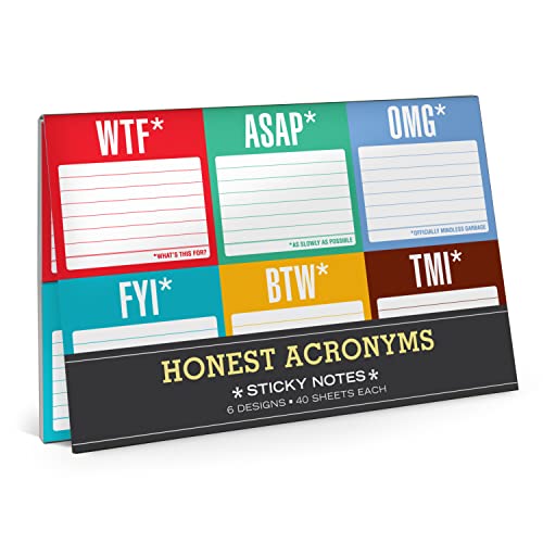 Knock Knock Sticky Notes - Honest Acronyms, 6 Pack - Bon plan à 2.13€