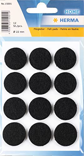 HERMA 15001 Filzgleiter Selbstklebend Schwarz Rund, 12... - Maison & Cuisine Amazon Allemagne à 1.29€