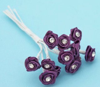 Craft Flower - Diamante Ribbon Rose x 12 (AUBERGINE) - Jardin & Extérieur Amazon Royaume-Uni à 1.68€
