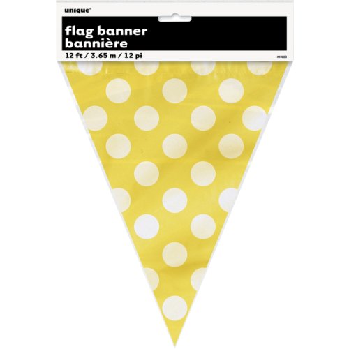Unique Party 10023 - 3,6 m Bandierine a Pois Giallo - Bon plan à 2.29€