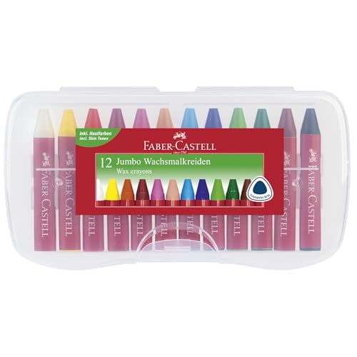 FABER-CASTELL 120011 - Crayones de cera Jumbo, 12 crayones... - Jouets & Jeux Amazon Espagne à 3.49€