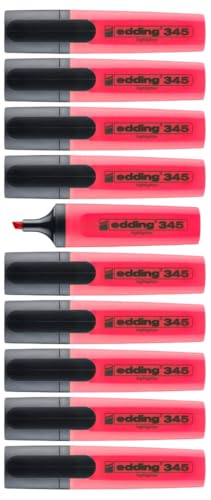 edding 345 highlighter - red - 10 highlighters - chisel nib... - Maison & Cuisine en promo à 6.67€