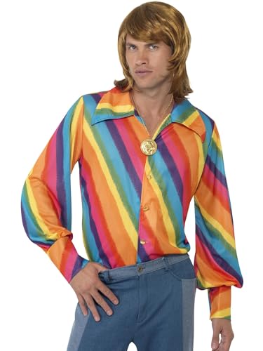 Smiffys Camisa con colores arco iris de los 70 Halloween... - Auto & Moto en promo à 13.20€