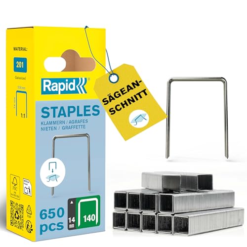 Rapid Tackerklammern Typ 140, 14mm Klammern, 648 Stk, mit... - Bricolage & Outils en promo à 6.99€