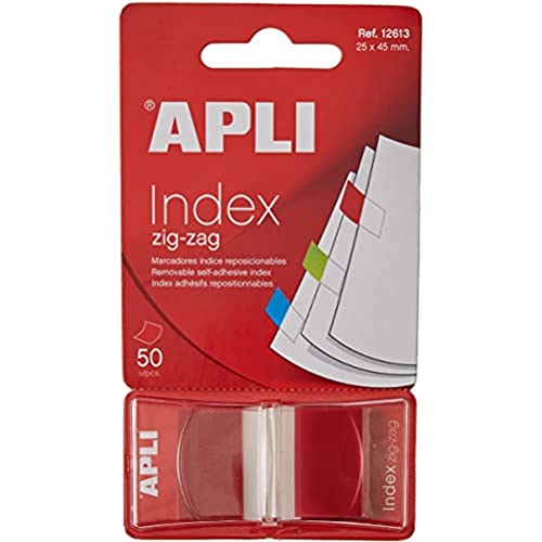 APLI 12613 - Distributeur 50 index adhésifs rouges Zigzag... - Fournitures Bureau Amazon France à 3.19€