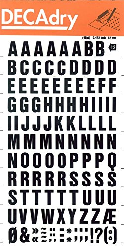 DECADRY DD12F - Lettres transfert majuscules noires 12 mm... - Auto & Moto Amazon France à 2.50€