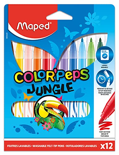 Maped - Feutres Jungle Color’Peps - 12 Feutres de Coloriage... - Auto & Moto Amazon France à 2.49€