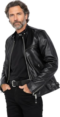 Schott - Blouson Schott en Cuir ref_jaj36064-noir - L en promo à 149,41€ (-53%) sur Amazon FR