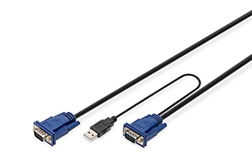 DIGITUS Câble KVM - 2X Port VGA, 1x Port USB 2.0-5 m... - High-Tech & Électronique Amazon France à 13.90€