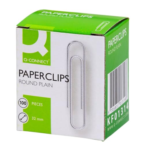 Q CONNECT PAPERCLIPS 32MM PLAIN PK100 - Fournitures Bureau Amazon Italie à 8.01€