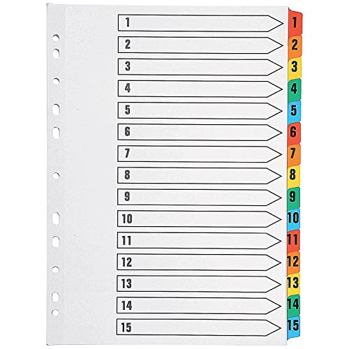 Q-Connect Index A4 Multi-Punched 1-15 Reinforced... - Fournitures Bureau Amazon Royaume-Uni à 1.62€