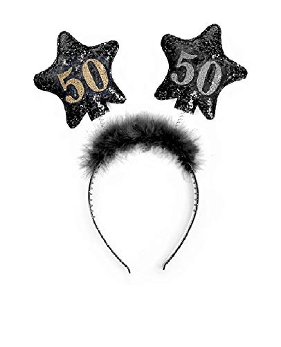 PartyDeco Stirnband mit Sternen und gedruckten Zahlen 50... - Beauté & Parfums Amazon Allemagne à 2.49€