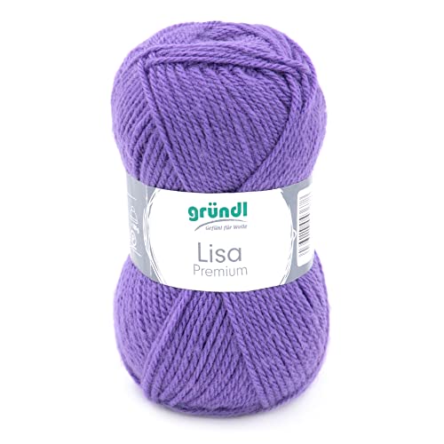 Gründl Lisa Premium Uni Yarn Hilo, Acrylic, Lila, 3,50-4,50... - Loisirs Créatifs Amazon Espagne à 1.80€