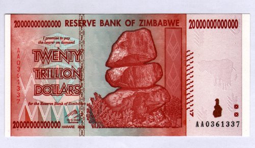 ZWD Reserve Bank von Simbabwe Z $ Dollar Banknote - 20... - Jouets & Jeux en promo à 12.00€