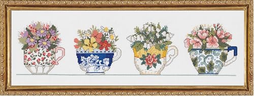 Janlynn Kreuzstich-Set, 50,8 x 12,7 cm, Reihe mit Teetassen... - Maison & Cuisine Amazon Allemagne à 15.67€
