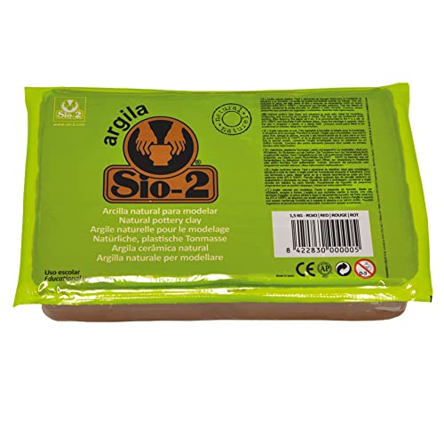 Sio-2 Argilla Argile de poterie Rouge terre cuite 1,5 kg - Loisirs Créatifs en promo à 2.99€
