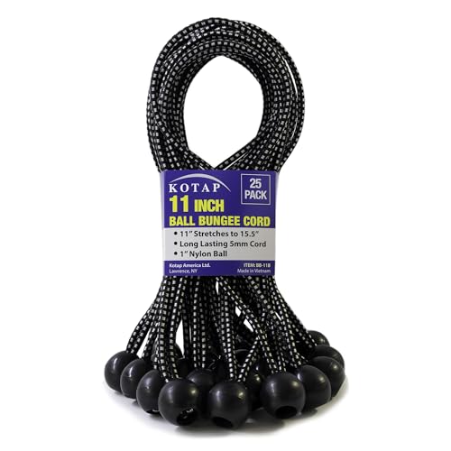 Kotap BB-11B Ball Bungee, 11-Inch, Black, 25-Piece by Kotap - Nouvelle promo Amazon à 10.90€