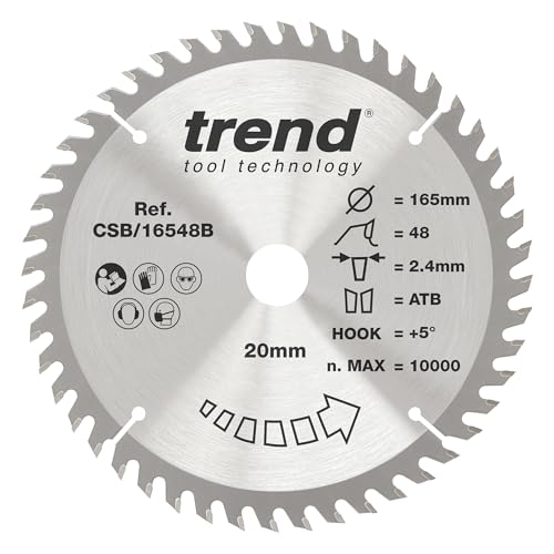 Trend Lame de Scie Circulaire pour Bois, 165 mm de... - Bricolage & Outils Amazon France à 22.33€