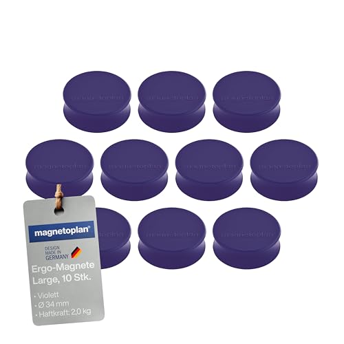 Ergo aimants large, diamètre : 34 x 12,5 mm-lot de 10 violet - Bricolage & Outils en promo à 11.42€