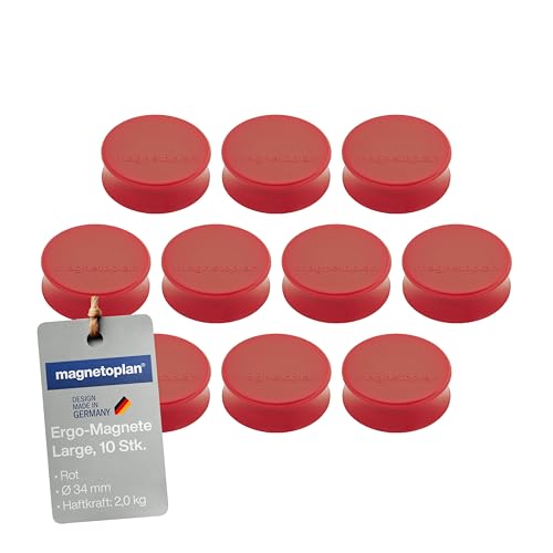 Ergo aimants large, diamètre : 34 x 12,5 mm-lot de 10 rouge - Bricolage & Outils Amazon France à 13.68€