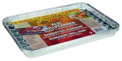 Alschuh Barbecue Lot de 5 poêles en Aluminium rectangulaire - Jardin & Extérieur Amazon France à 4.76€