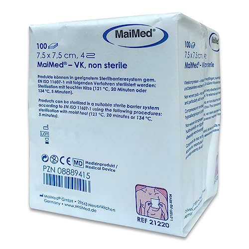 Non-Woven Non-Sterile Swabs 7.5 x 7.5 cm by Maimed - Santé & Bien-être Amazon Italie à 1.59€