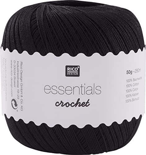 Rico Design Essentials Crochet, 100% Coton, Noir - Loisirs Créatifs Amazon France à 2.70€