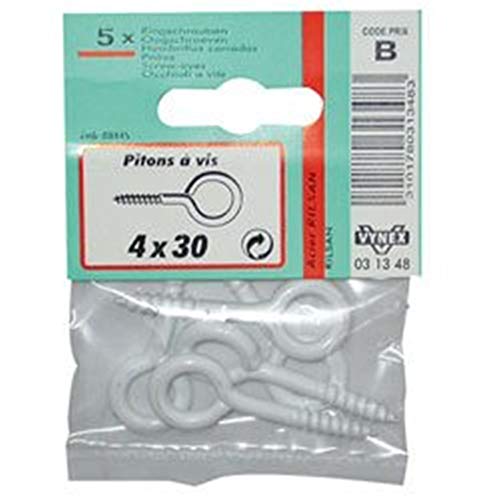 VYNEX Piton à vis rilsanisé Blanc 6x40 SC x2 - Bricolage & Outils Amazon France à 3.60€