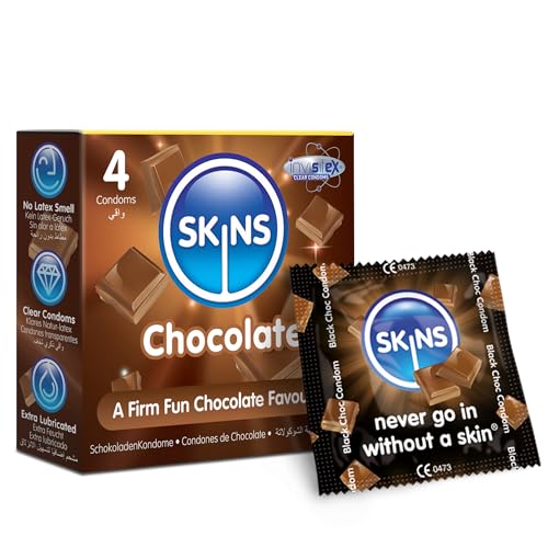Skins Chocolate Flavoured Condoms Thin Extra Feel, 4 Pack... - Sports & Fitness en promo à 1.75€