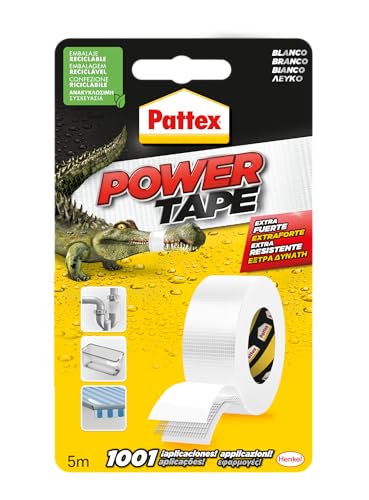 Pattex Power Tape adhère 1658221 Ruban adhésif, 5 m, blanc en promo à 7,82€ (-52%) sur Amazon FR