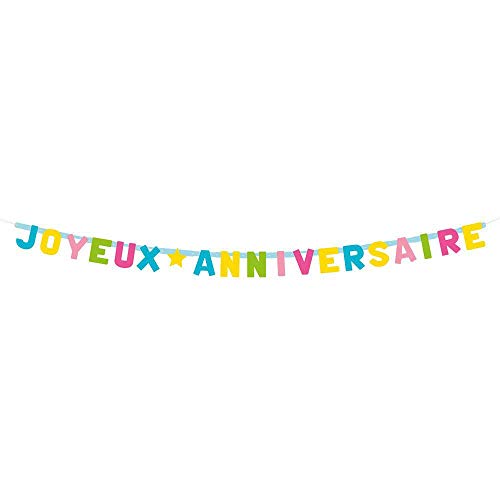 Guirlande Joyeux Anniversaire Banderole Decoration - Maison & Cuisine Amazon France à 1.99€