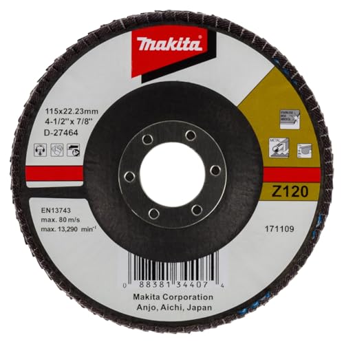 Makita Faecherschleifscheibe, 115 mm, Z120, D-27464 - DIY & Tools Amazon Germany à 4.49€