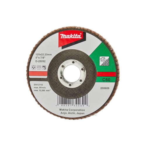 Makita Faecherschleifscheibe, 125 mm, C60F, D-28092 - DIY & Tools Amazon Germany à 5.76€