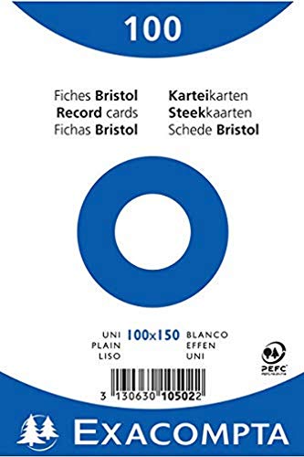 Exacompta - Réf. 10502E - Paquet de 100 fiches bristol... - Auto & Moto en promo à 3.60€